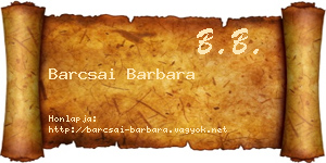 Barcsai Barbara névjegykártya