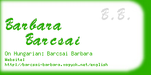 barbara barcsai business card